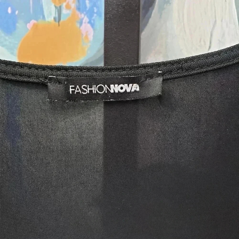 Fashion Nova Long Black Duster Size Medium - Picture 2 of 6